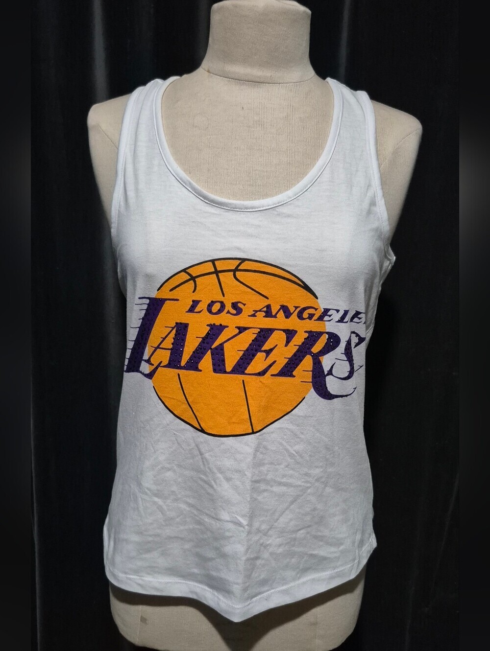 NBA Los Angeles Lakers White Tank Top with Purple and Gold Logo (Box B)